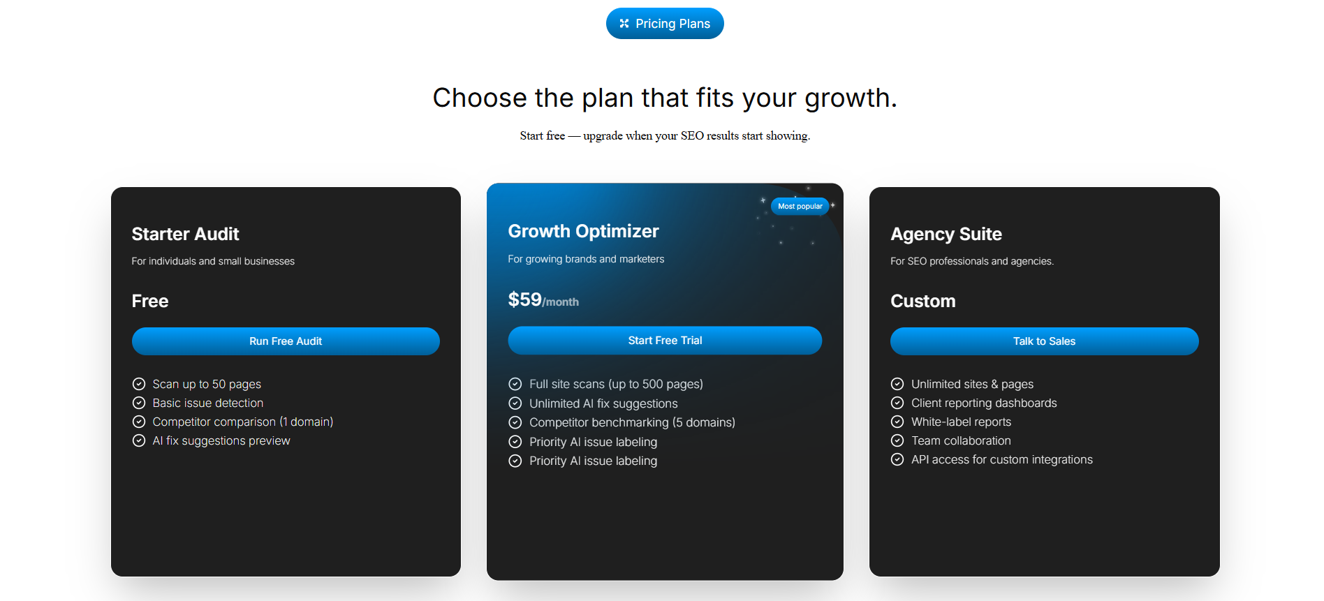 Pricing and Subscription Page