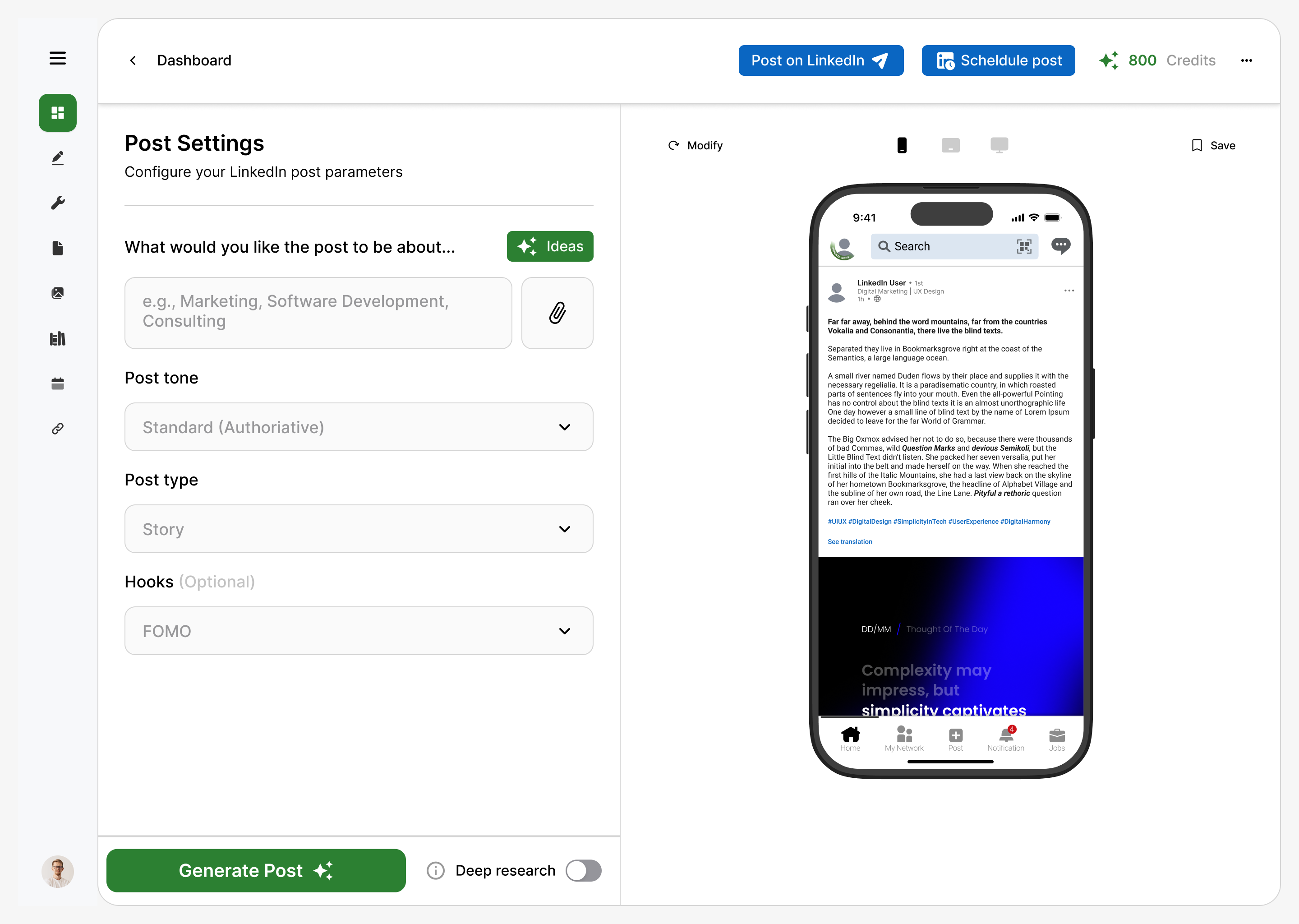 create post preview