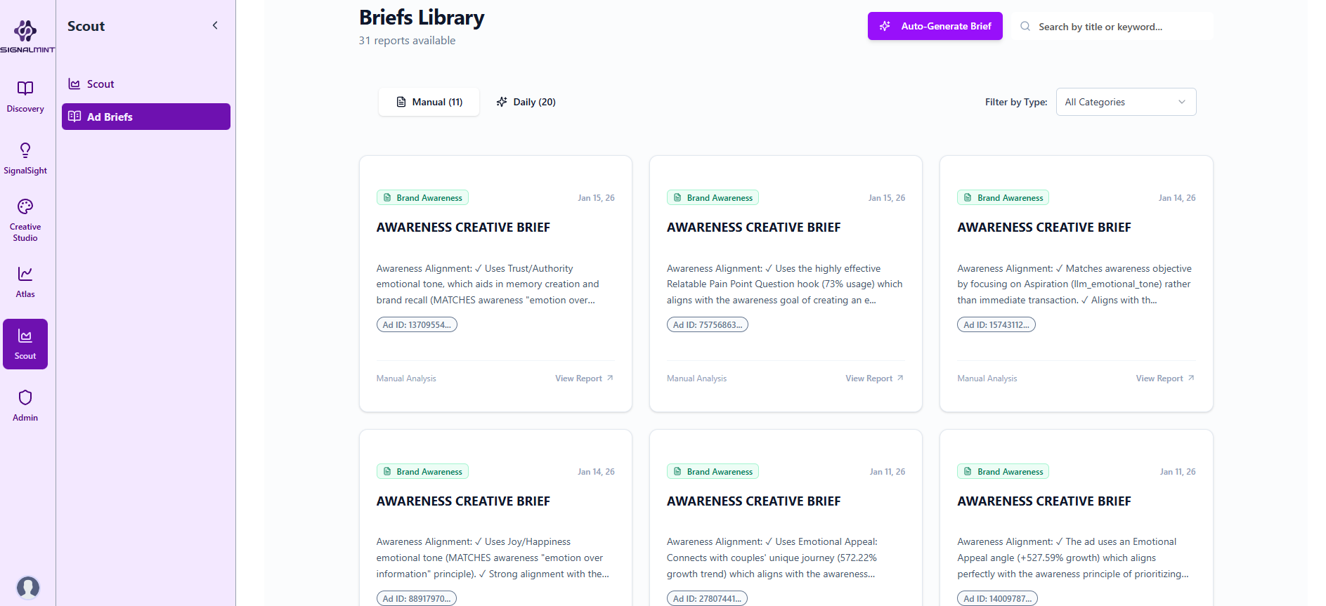 Automated Creative Briefs